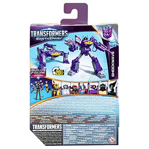 Transformers Juguetes EarthSpark - Figura de Shockwave Deluxe Class - Juguete Robot de 12,5 cm - A Partir de 6 años