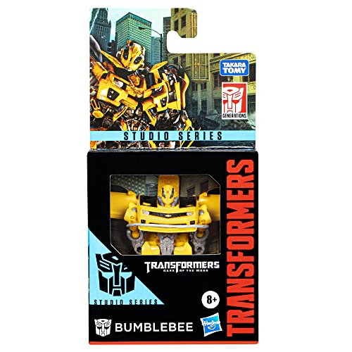 Transformers Studio Series Core Class Bumblebee-Figura de acción Lado Oscuro de la Luna, 8,5 cm (Hasbro F7490)