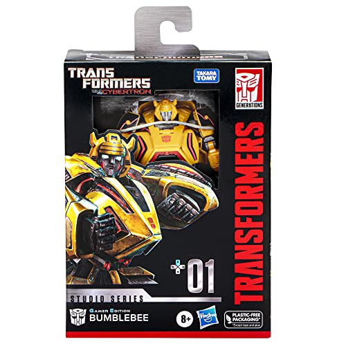 Transformers Studio Series - Figura 01 - Transformers: War for Cybertron - Figura Deluxe Class Gamer Edition Bumblebee de 11 cm