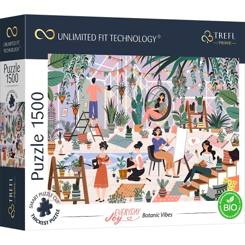 Trefl 1500 Elementos-Cartón Grueso, Bio, Plantas, Relajación, Puzzles Modernos, Entretenimiento Creativo para Adultos y Niños a Partir de 12 Años, Color uft Everyday Joy: Botanic Vibes (26205)