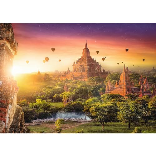 Trefl - Antiguo Templo, Birmania - Puzzle 1000 Elementos - Templos Budistas, Puesta de Sol, Puzzle DIY, Entretenimiento Creativo, Diversión, Puzzles Clásicos para Adultos y Niños a Partir de 12 años
