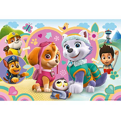 Trefl Junior - PAW Patrol, Adorables Skye y Everest - Puzzle Glitter 70 Elementos, coloridos puzzles con los personajes de cuento de Paw Patrol, diversión para niños a partir de 4 años