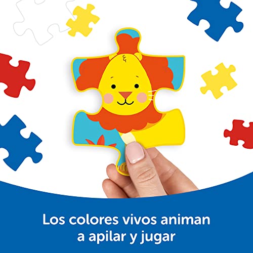 Trefl Primo - Mickey en un parque de atracciones - 3en1: Puzzle de 24 elementos grandes, libro para colorear, juego con elementos para colorear, diversión para niños mayores de 3 años