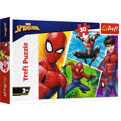 Trefl Spider-Man de 30 Piezas, para niños a Partir de 3 años Puzzle, Color und Miguel (Hombre Araña, Marvel Spiderman)