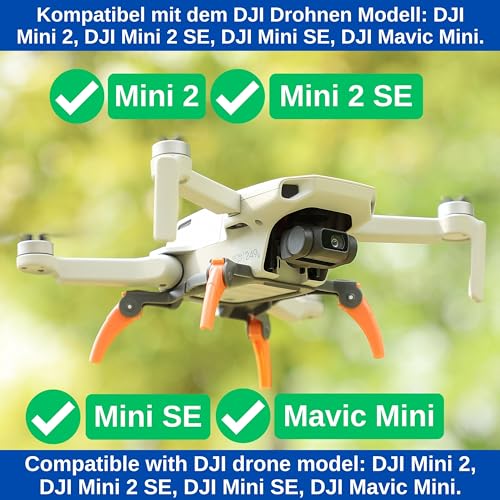 Tren de aterrizaje para drones, 1 juego, compatible con DJI Mini 2, DJI Mini 2 SE, DJI Mini SE, DJI Mavic Mini, patas de aterrizaje protegen cardán y subsuelo, base para aterrizaje, patas de