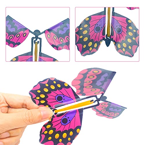 TSHAOUN 40 Piezas Mariposa Voladora Mágicas, Regalo Sorpresa de Mariposa Flying Butterfly, Tarjeta Mágica Mariposas Magic para Regalos de Cumpleaños, Accesorios de Rendimiento (Color Aleatorio)