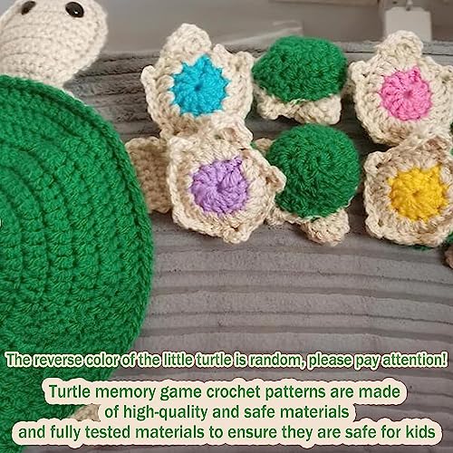 Turtle Memory Game Crochet Pattern, New Hand-Knitted Turtle Memoroni Memory Game, Educational Toys for 3+ Year Olds, Turtle Matching Toy for Kids Girl Boy
