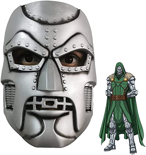 TZLCOS Dr Doom Máscara de látex Victor Von Doom Casco Cosplay Carnaval Fiesta de Halloween Accesorios de Disfraces Plata