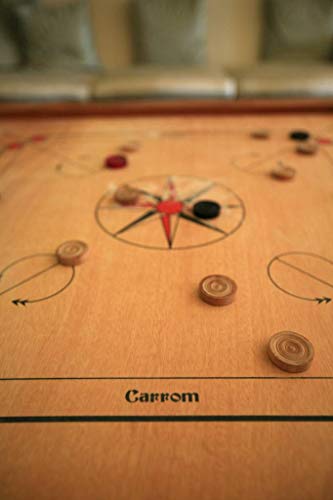 Ubergames Carrom Board Set compacto de 4 kg, madera dura ecológica, juego completo con discos y polvos oficiales