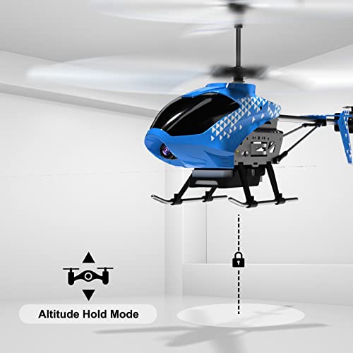Ulifance Helicóptero U12S RC con cámara para adultos y niños, mini helicóptero de control remoto para mantener la altitud (azul)