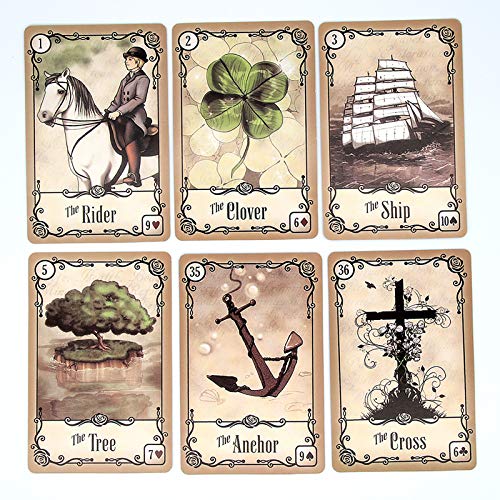 Under The Roses Lenormand Oracle Tarot Cards Deck Game, inglés Completo, adivinación misteriosa, Juego de Mesa de Tarot Divertido para Fiestas Familiares