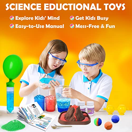 UNGLINGA Kits de ciencia 30+ experimentos para niños de 4 5 6 7 8 9 10 años, juguetes educativos STEM, regalos para niños y niñas, juego de química, bola rebotante, volcán, herramientas científicas