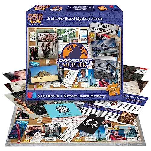 University Games Mystery Jigsaw Puzzle Game-Passport to Murder, Color Pasaporte al Asesinato, Talla única (33273)