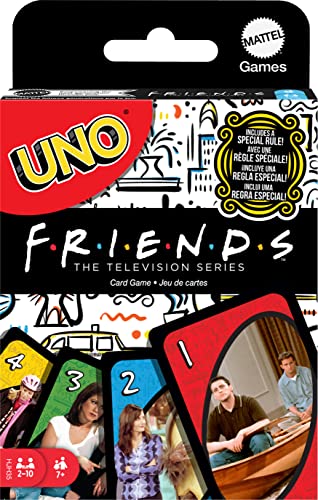 UNO Friends - Juego de cartas para familia, adultos y noches de fiesta, coleccionable inspirado en la serie de televisión