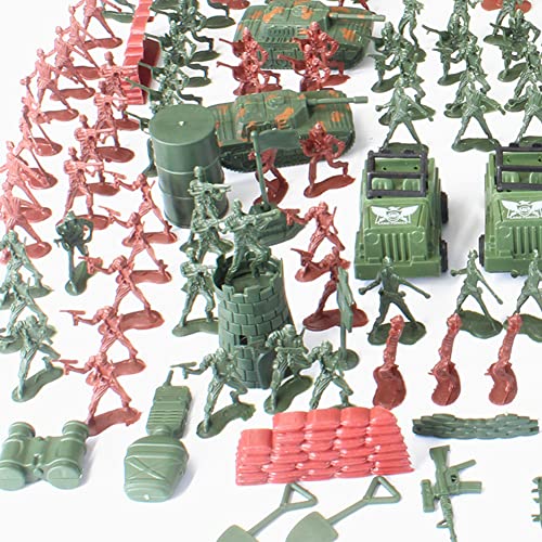 Uposao 307 piezas de figuras de juego de soldados del ejército, modelo militar, soldados, plástico, tanques, aviones, banderas, campo de batalla, figuras de soldados, juguetes, juego de juego militar