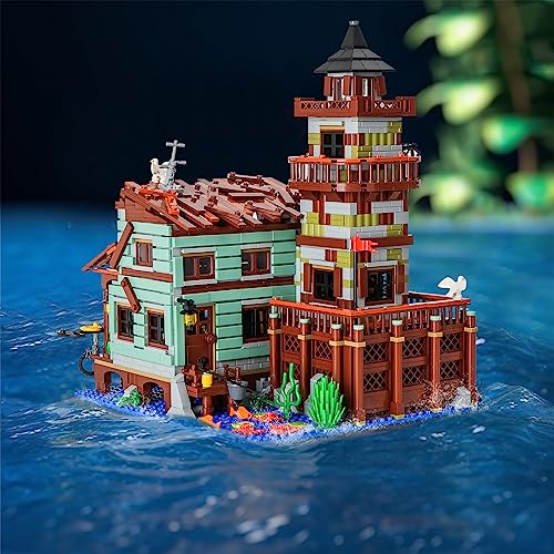 URGEAR Mini Bloques de Sujeción Pueblos de Pescadores Tienda Adulto Casa Arquitectura Bloques de Construcción Moc Juguete Set Regalo para Niños 8 9 10 11 12 años 1881pz (no Compatible con Lego)