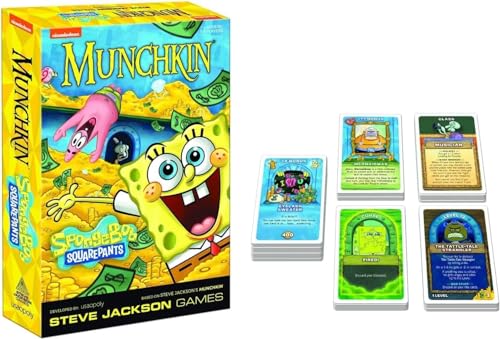 USA-OPOLY, Munchkin: Spongebob Squarepants, Board Game, Ages 10+, 3-6 Players, 60-120 Minutes Playing Time