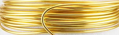 Vaessen Creative Redondo Alambre de Aluminio, Dorado (Light Gold), 0.8 mm 15 m