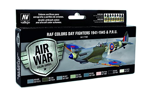 Vallejo Model Air Set - WWII RAF Day Fighters (x8 Colours) - VAL71162 , Modelos/colores Surtidos, 1 Unidad