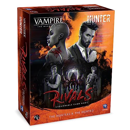Vampire: The Masquerade Rivals Juego de cartas expandible The Hunters & The Hunted: Core Set - Todo lo necesario para jugar, juego de cartas basado en el RPG, edades 14+, 2-4 jugadores