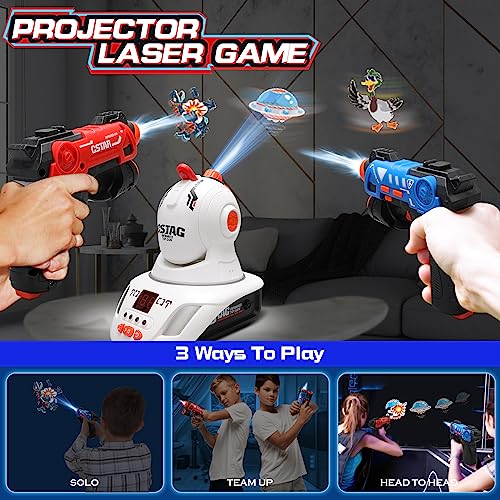 VATOS Set con Proyector, 2 Jugadores - Infrarrojos Mini Laser Tag, Pistolas para Niños 3+ - Juego Familiar Interior/Exterior, Actividad Divertida con Juguetes