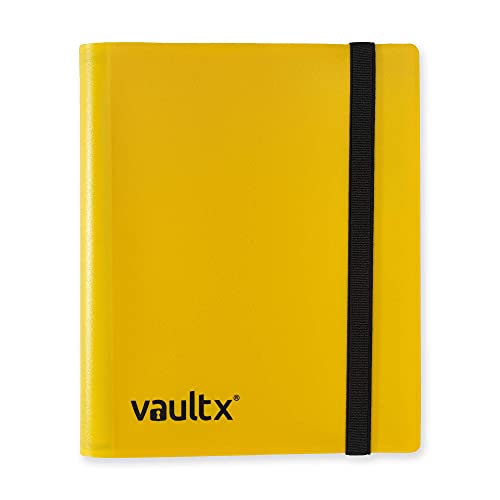 Vault X Binder - Carpeta para Cartas Coleccionables - 4 Tarjetas por Pájina - 160 Bolsillos de Inserción Lateral para TCG (amarillo)