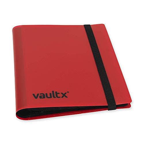 Vault X Binder - Carpeta para Cartas Coleccionables - 4 Tarjetas por Pájina - 160 Bolsillos de Inserción Lateral para TCG (rojo)