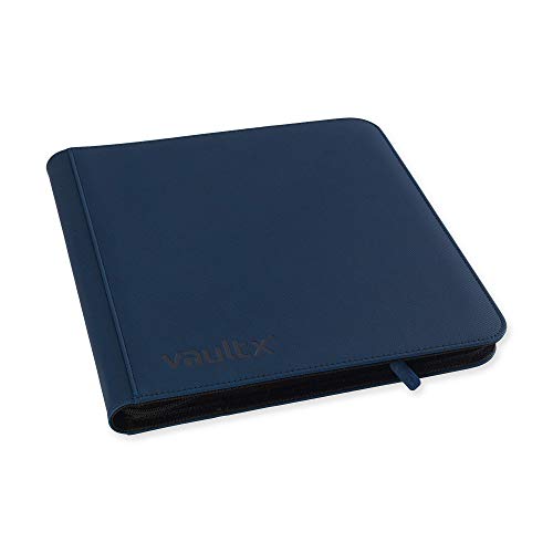 Vault X Carpeta Exo-Tec Premium Zip - Álbum de 12 Bolsillos para Cartas Coleccionables - 480 Bolsillos de Inserción Lateral con una cremallera para TCG (Azul)