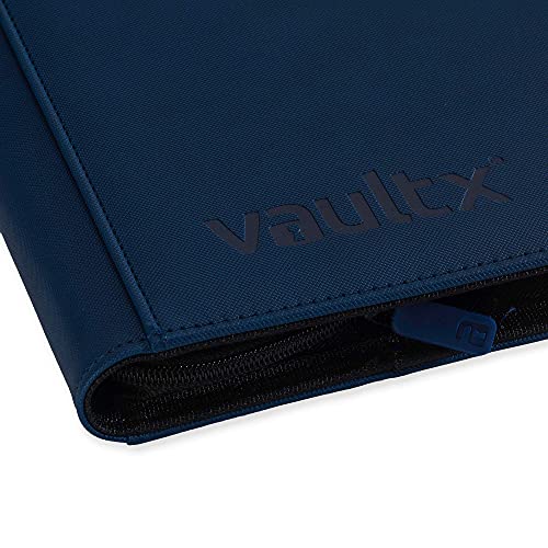 Vault X Carpeta Exo-Tec Premium Zip - Álbum de 12 Bolsillos para Cartas Coleccionables - 480 Bolsillos de Inserción Lateral con una cremallera para TCG (Azul)