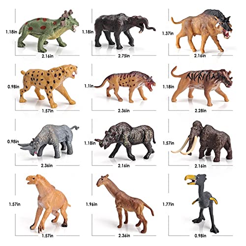 Vecksoy 12 unids animales prehistóricos figuras modelo piedra antigua bestia moa crested cocodrilo figuras fiesta favoritos suministros colección juguetes para 5 6 7 8 años edad niños