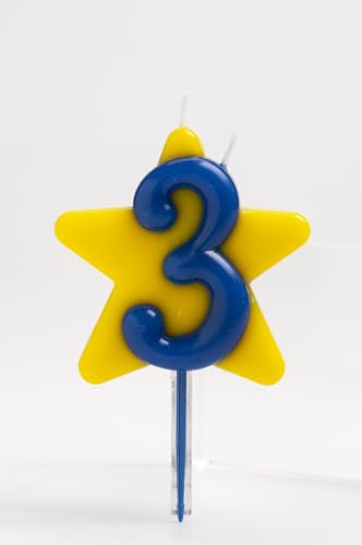 Vela Cumpleaños Solidaria | Velas Especiales de Estrella - Velas Doble Deseo para Ayudar a Niños Enfermos - Número 3