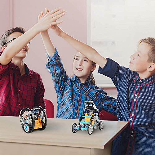 VEPOWER Juguetes Robots para Niños,12 en 1 Stem Kit de Montaje Robótico Accionamiento Dual Solar y de Batería,Kits de Experimentos de Bricolaje para 8 a 13 Años(190 Piezas)