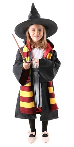 Vestido, Disfraz de Mago, Harry, Hermione, para niños, Escuela de Magia, Halloween, Carnaval, Baile de disfraces, 125 cm