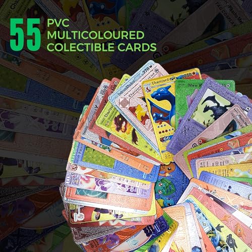 Vicyol S&D 55 Cartas Coleccionables PVC. Tarjetas Multicolor de Juego. Contenido Aleatorio: V, Vmax, Gx, Basic, Regalo para Niños y Adultos. Idioma: Inglés