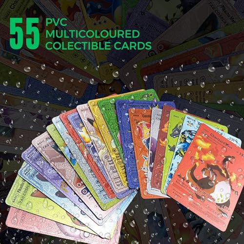 Vicyol S&D 55 Cartas Coleccionables PVC. Tarjetas Multicolor de Juego. Contenido Aleatorio: V, Vmax, Gx, Basic, Regalo para Niños y Adultos. Idioma: Inglés
