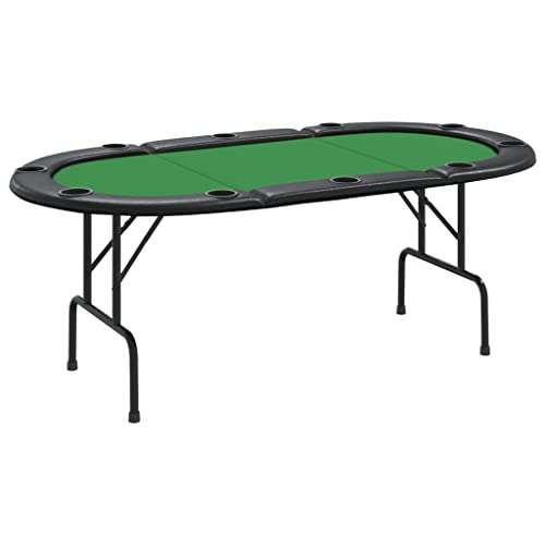 vidaXL Mesa de póquer Plegable para 10 Jugadores Verde 206x106x75 cm