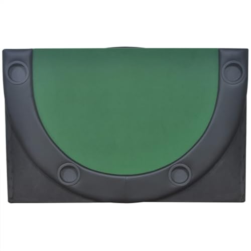 vidaXL Tablero de póker Plegable para 10 Jugadores de Color Verde Material MDF