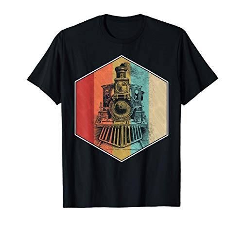 Vintage Retro Train Steam Engine Locomotive Trainspotting Camiseta