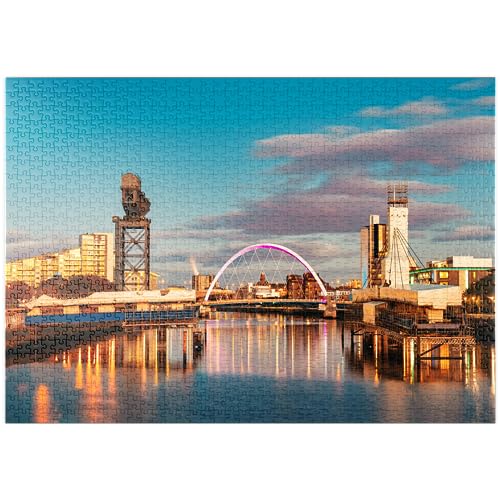 Vista De La Ciudad De Glasgow por La Noche, Escocia - Premium 1000 Piezas Puzzles - Colección Especial MyPuzzle de Puzzle Galaxy