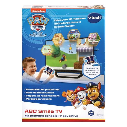 Vtech - ABC Smile TV Pat' Patrulla, Consola de TV Educativa, Juguete Educativo Niño - 3/7 Años - Versión: francesa
