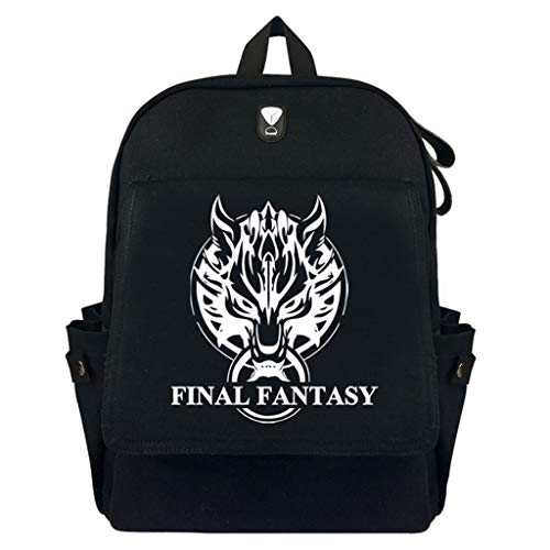 WANHONGYUE Final Fantasy Juego Bolsa de Lona Bolso de Escuela Estudiante Mochila de Viaje Casual Backpack