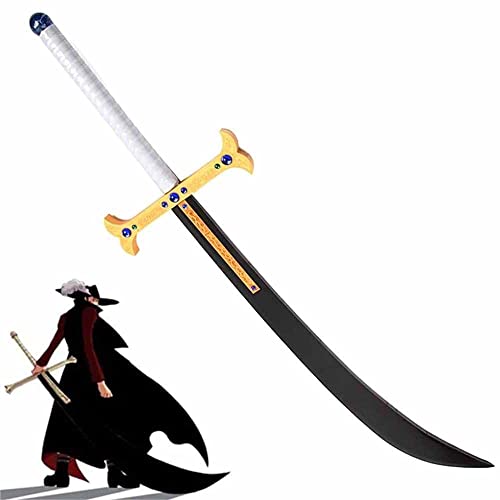 WANHUI Espada Anime Cuchillo One Piece Katana Dracule Mihawk 47inch Espada Fabricada en Madera Prop Modelo Ideal para Fiestas Cosplay (Size : Sword)