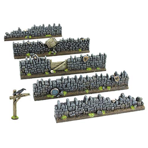 War World Gaming Muros Fantasy de Resina con Detalles Especiales y Posada – Wargames Juego Diorama Valla Escenografía Modelismo Miniatura Maqueta Modelo Seguimiento Envío