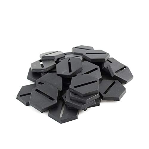 War World Gaming | Peanas Hexagonal de plástico 25mm con Ranura | Paquete de 50 | 28mm Wargaming Miniaturas & Figuras