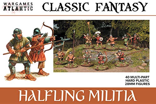 Wargames Atlantic – Classic Fantasy Halfling Militia (40 Multi Parte Plástico rígido 28 mm) Figuras