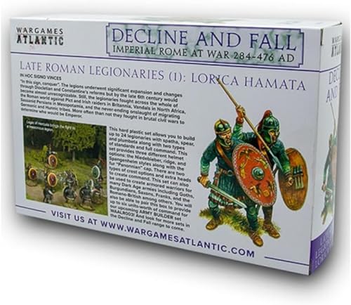 Wargames Atlantic - Declive and Fall: Roma Imperial en Guerra - Late Roman Legionaries Lorica Hamata (24 figuras de plástico duro de 28 mm)