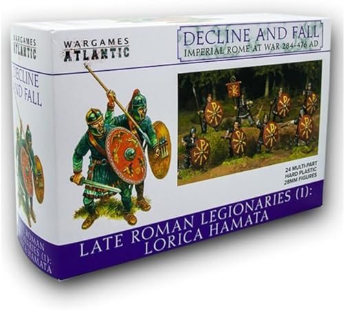 Wargames Atlantic - Declive and Fall: Roma Imperial en Guerra - Late Roman Legionaries Lorica Hamata (24 figuras de plástico duro de 28 mm)
