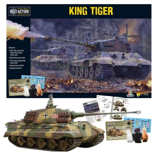 Wargames Delivered Bolt Action: Tank War – German King Tiger, miniaturas de la Segunda Guerra Mundial, escala de 28 mm, modelo de tanque alemán para juegos de guerra en miniatura de Warlord Games