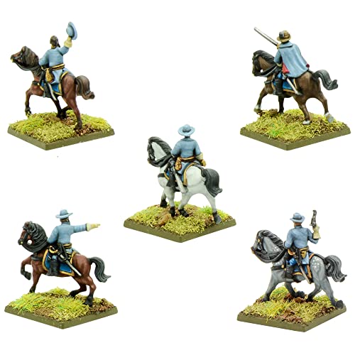 Warlord Games Confederate Commanders - Miniaturas épicas a Escala para Polvo Negro - Miniaturas Altamente detalladas de la Guerra Civil Estadounidense para Juegos de Guerra de Mesa