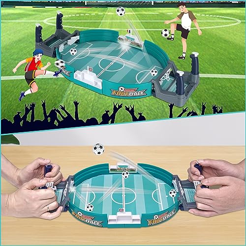 Weigudoc Mini Juego de Fútbol 6 Bolas de Fútbol Juguetes de Mesa para Dos Juegos de Mesa de Fútbol Copa del Mundo Favor de Fiesta Juguetes Educativos Interactivos para Niños y Adultos (Green)
